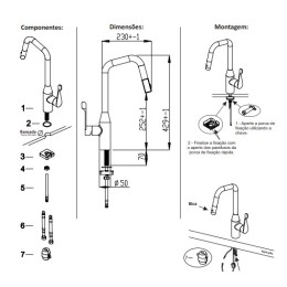 Misturador 700 Monocomando Grey - Debacco